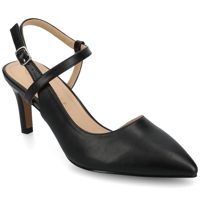 ジャーニー レディース シューズ パンプス アンクル Journee Womens Crossover Ankle Strapointed Toe Pumps Black ブラック