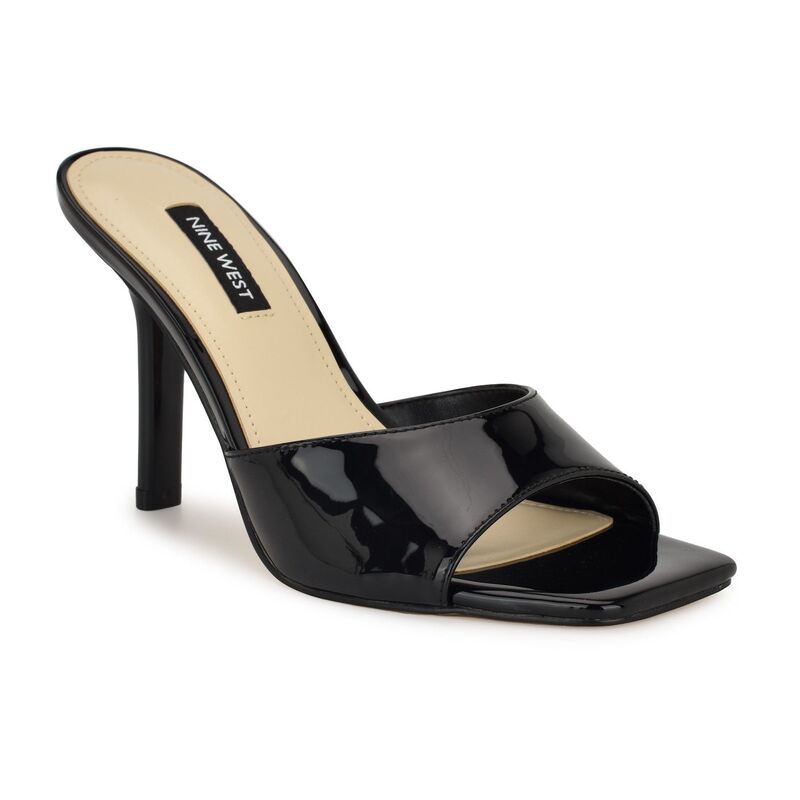 ナインウェスト レディース シューズ パンプス サンダル Nine West WomenslipOn Square Toe Dressandals Black Patent ブラック