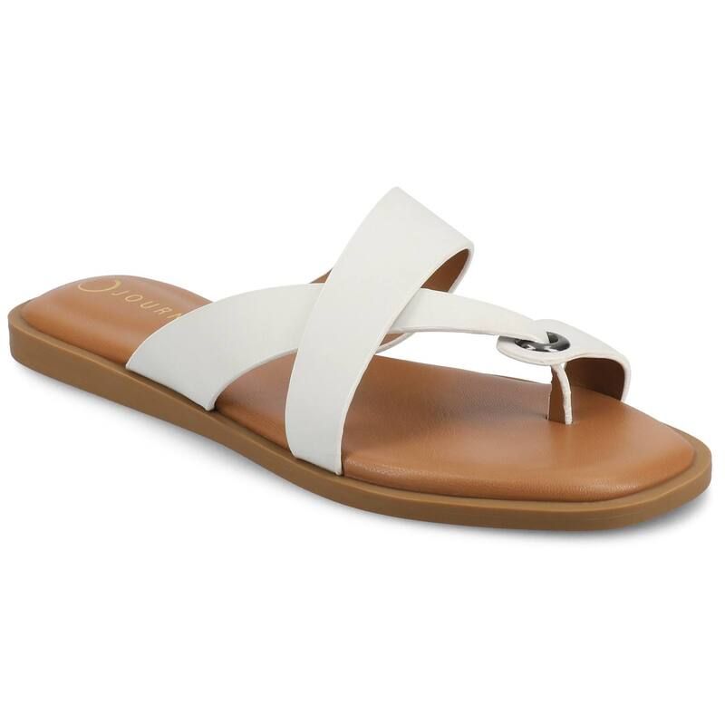 ジャーニー レディース シューズ サンダル Journee Womens Prizzie Multi Strap Toe Ring Flat Sandals Bone マルチカラー