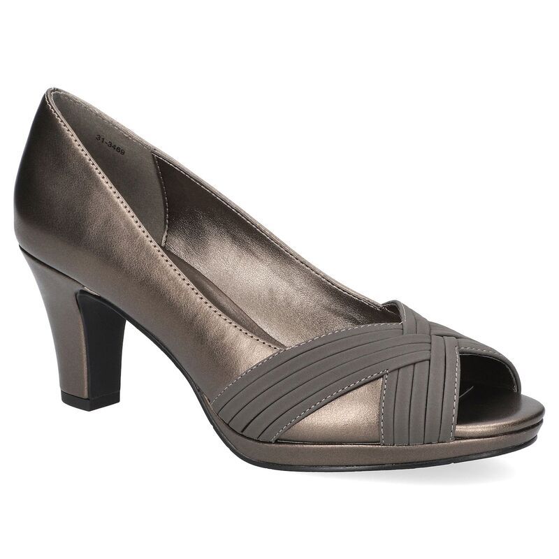 イージーストリート レディース シューズ パンプス プラットフォーム Easy Street Womens Lavish Platform Peep Toe Pumps Pewter ピューター
