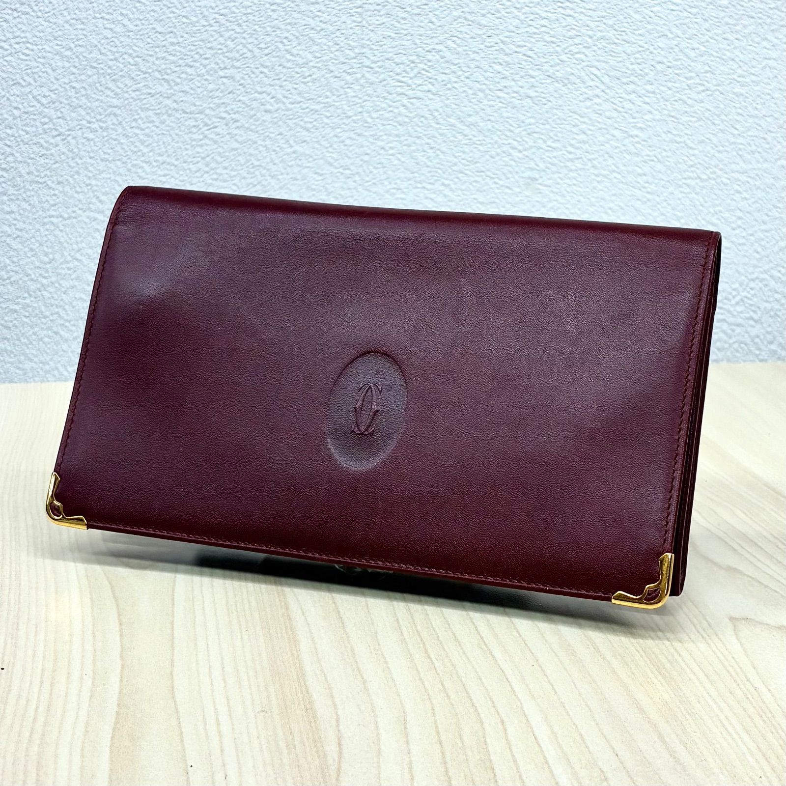 【カルティエ Cartier】⚫︎マストライン 長財布 札入れ ワインレッド