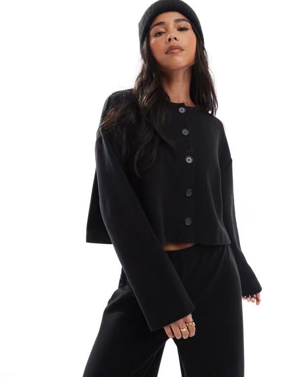 ミスセルフフリッジ レディース アウター カーディガン Misselfridge soft rib cardigan Black ブラック