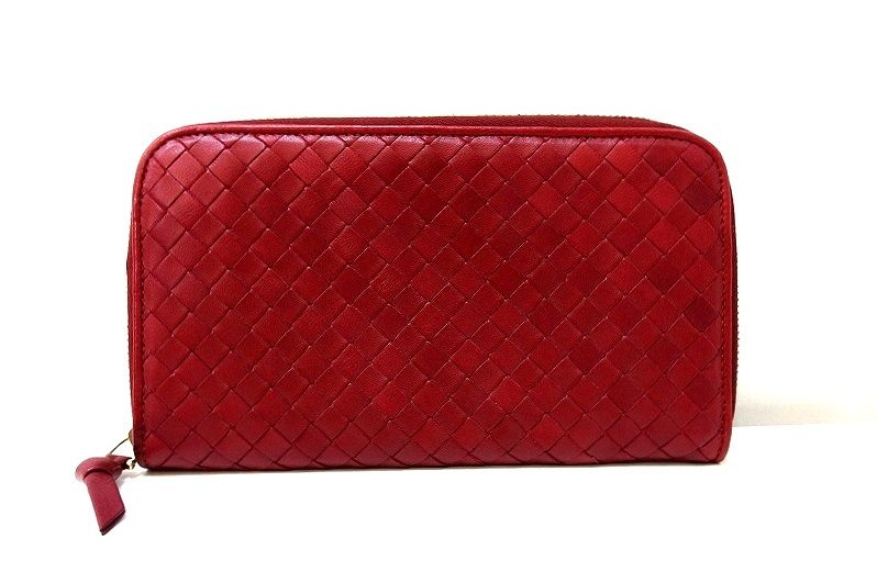 【187094】BOTTEGA VENETA ボッテガ ヴェネタ イントレチャート ラウンドファスナー長財布