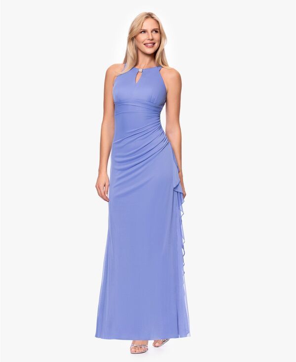 ベッツィアンドアダム レディース トップス ワンピース ギャザー ホルター Betsy Adam BA by Betsy and Adam Ruched Halter Gown Periwinkle
