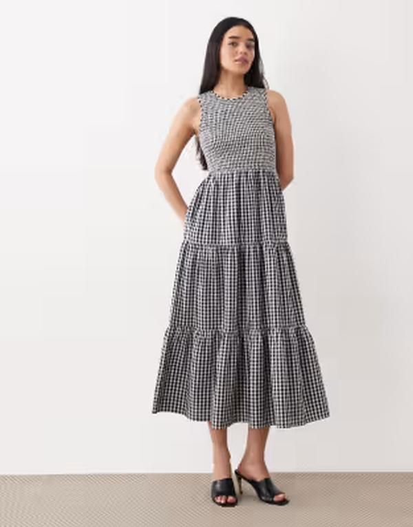 ノーバディーズ チャイルド レディース トップス ワンピース Nobodys Child midaxi dress plaid Blue Multi ブルー