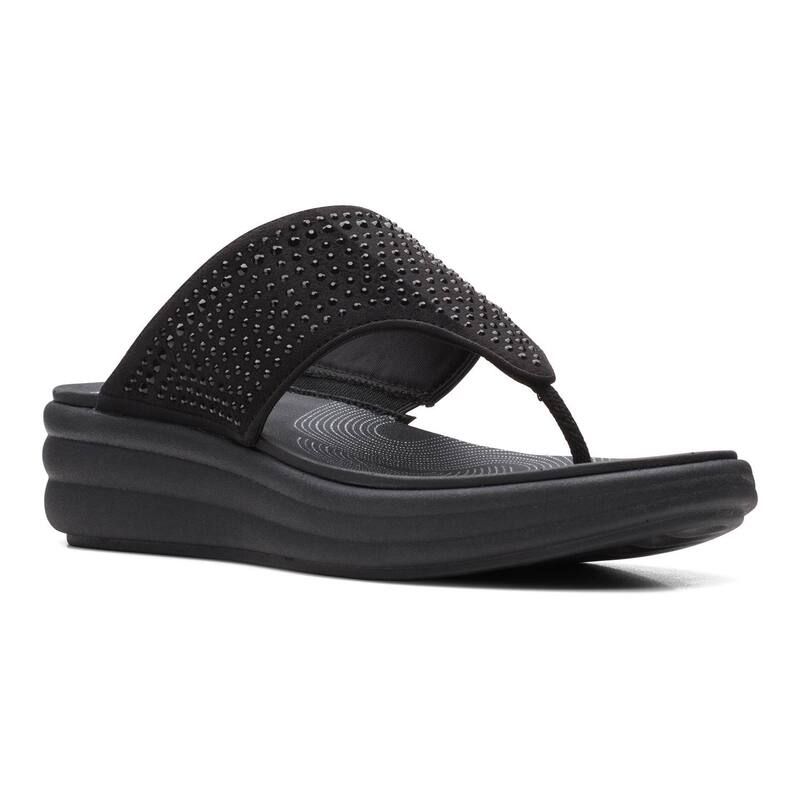 クラークス レディース シューズ サンダル Clarks Cloudsteppers Drift Jaunt Womens Flip Flops Black ブラック
