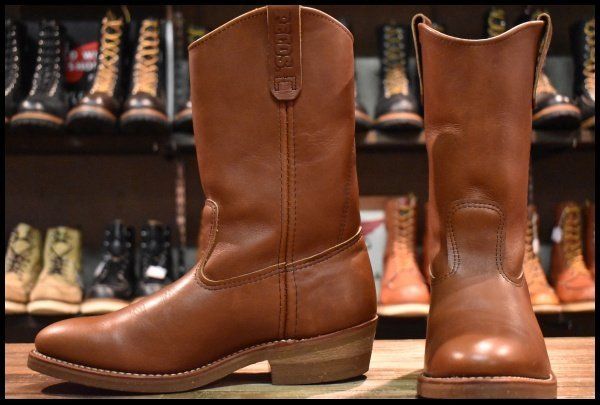 【8.5E 美品 17年】レッドウィング 8845 ペコス 茶 ブラウン シガーリタン ロング プルオン ブーツ redwing pecos HOPESMORE【GF186】