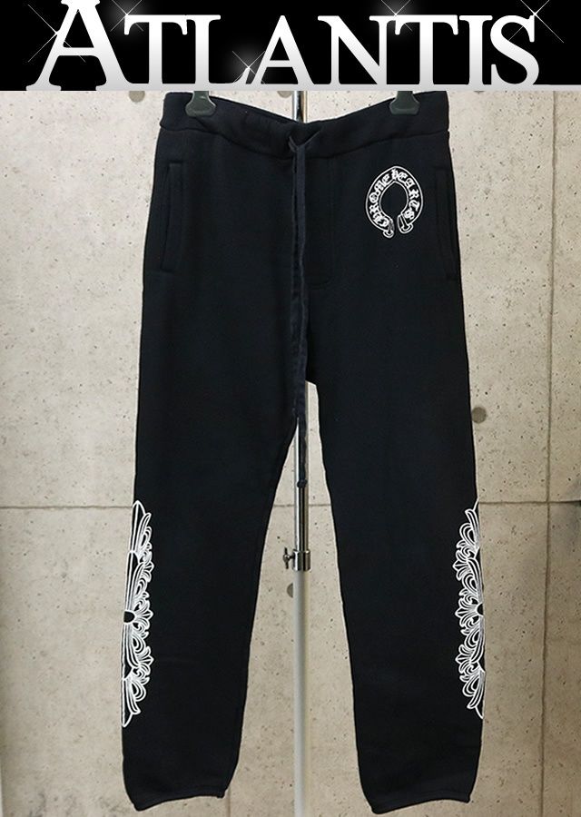 CHROME HEARTS 新宿店 クロムハーツ ホースシュー フローラルクロス スウェットパンツ メンズ size:S 黒 31020