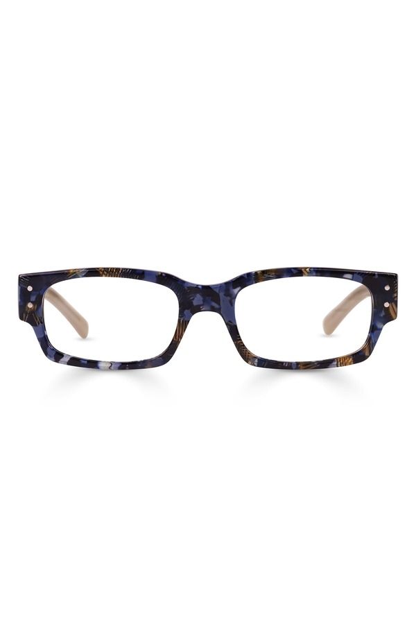 アイブブス レディース アクセサリー サングラス・アイウェア eyebobs Head 49mm Rectangulareadinglasses Blue And Amber ブルー