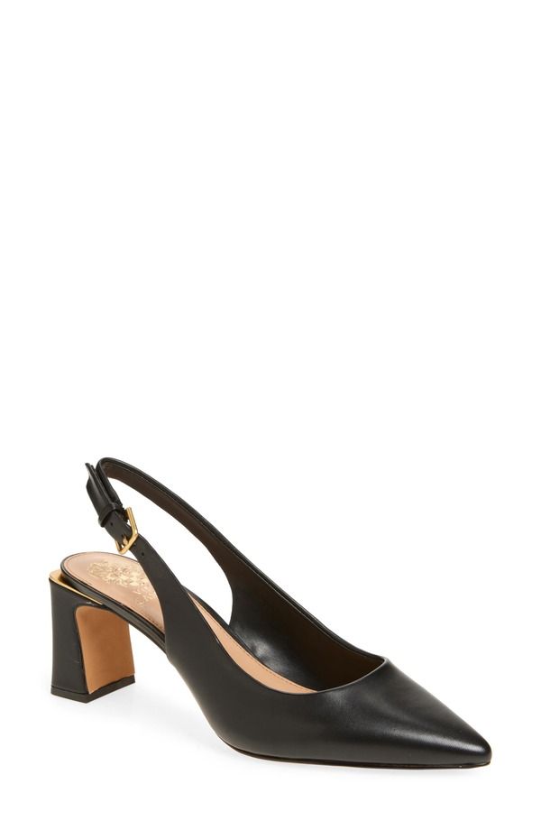 ヴィンスカムート レディース シューズ ヒール Vince Camuto Hamden Pointed Toe Slingback Pump Black Deluxe Nappa Le ブラック