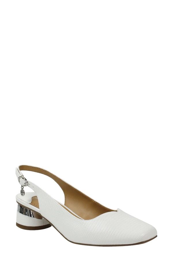 ジェイレニー レディース シューズ ヒール J Rene Taveta Slingback Pump White ホワイト