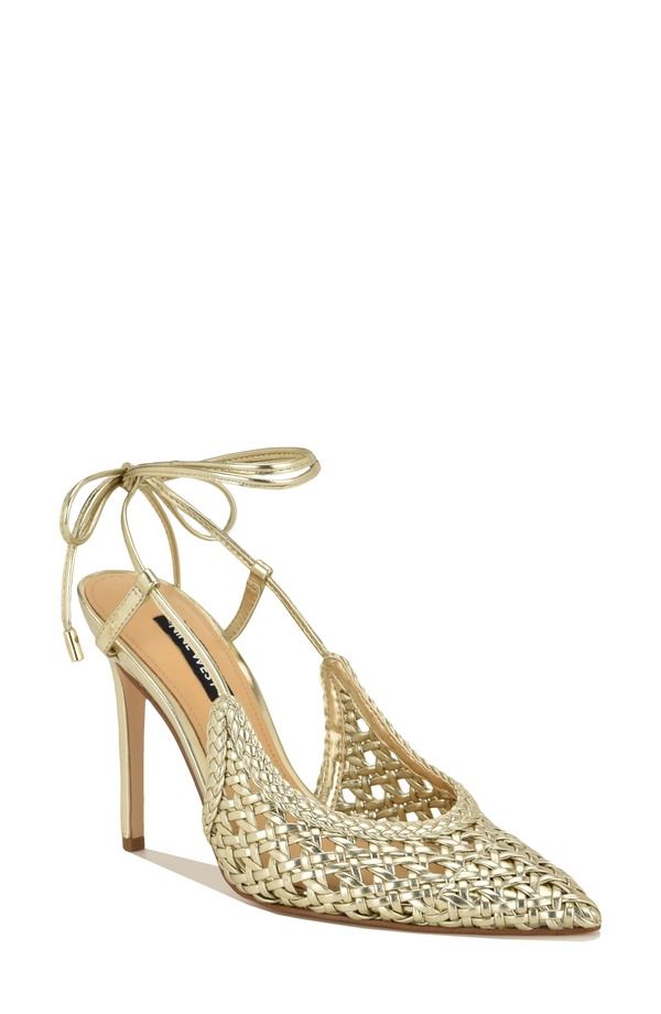ナインウェスト レディース シューズ ヒール アンクル Nine West Fesslankle Wrapointed Toe Pump Gold ゴールド
