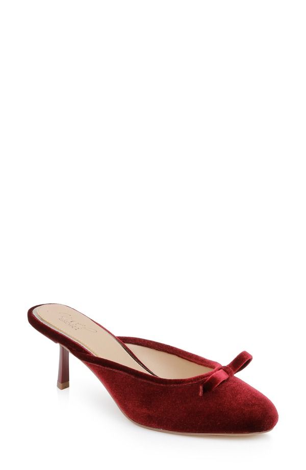 ジュウェルダグレイミシュカ レディース シューズ ヒール Jewel Badgley Mischka Elliot Mule Bordo Velvet