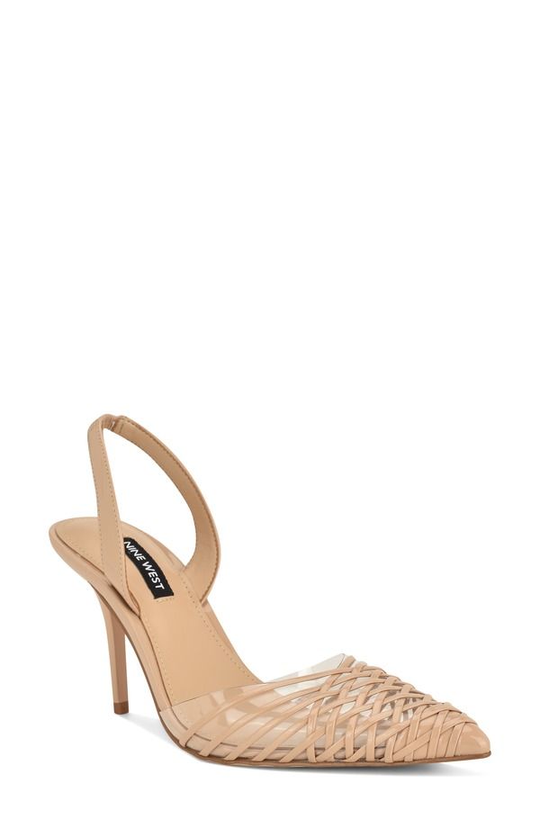 ナインウェスト レディース シューズ ヒール キャップ Nine West Pemma Slingback Pointed Cap Toe Pump Light Pink ピンク