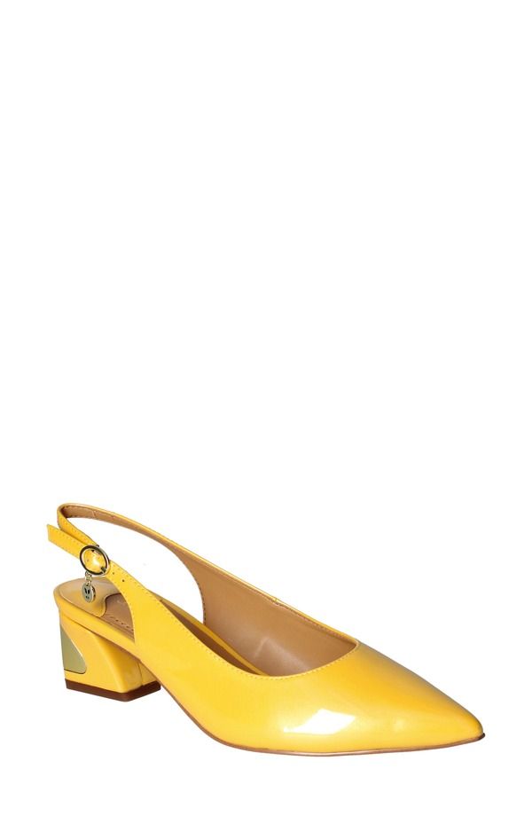 ジェイレニー レディース シューズ ヒール J Rene JRene Shayanne Slingback Pointed Toe Pump Lemon