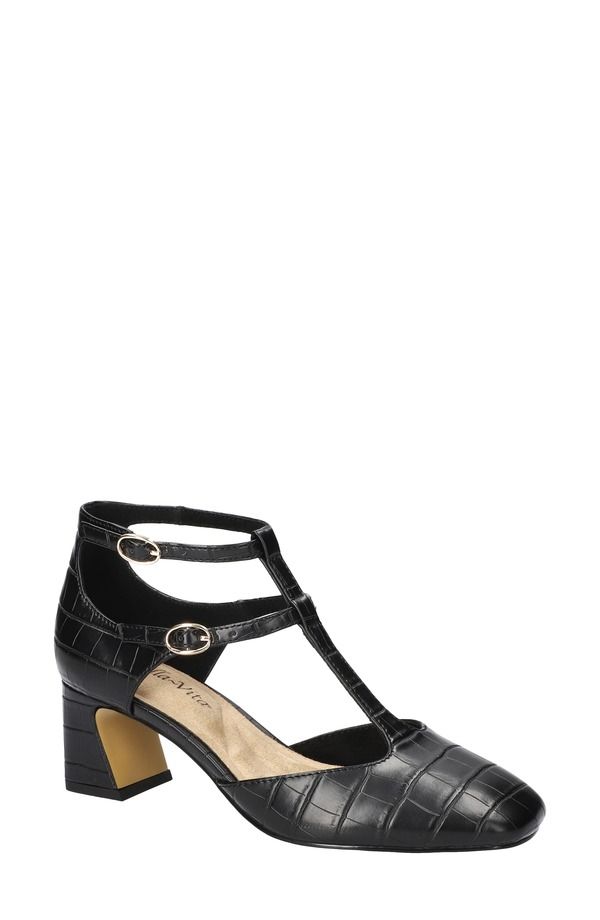 ベラヴィータ レディース シューズ ヒール アンクル Bella Vita Harpswell Ankle Strapump Black Croco ブラック
