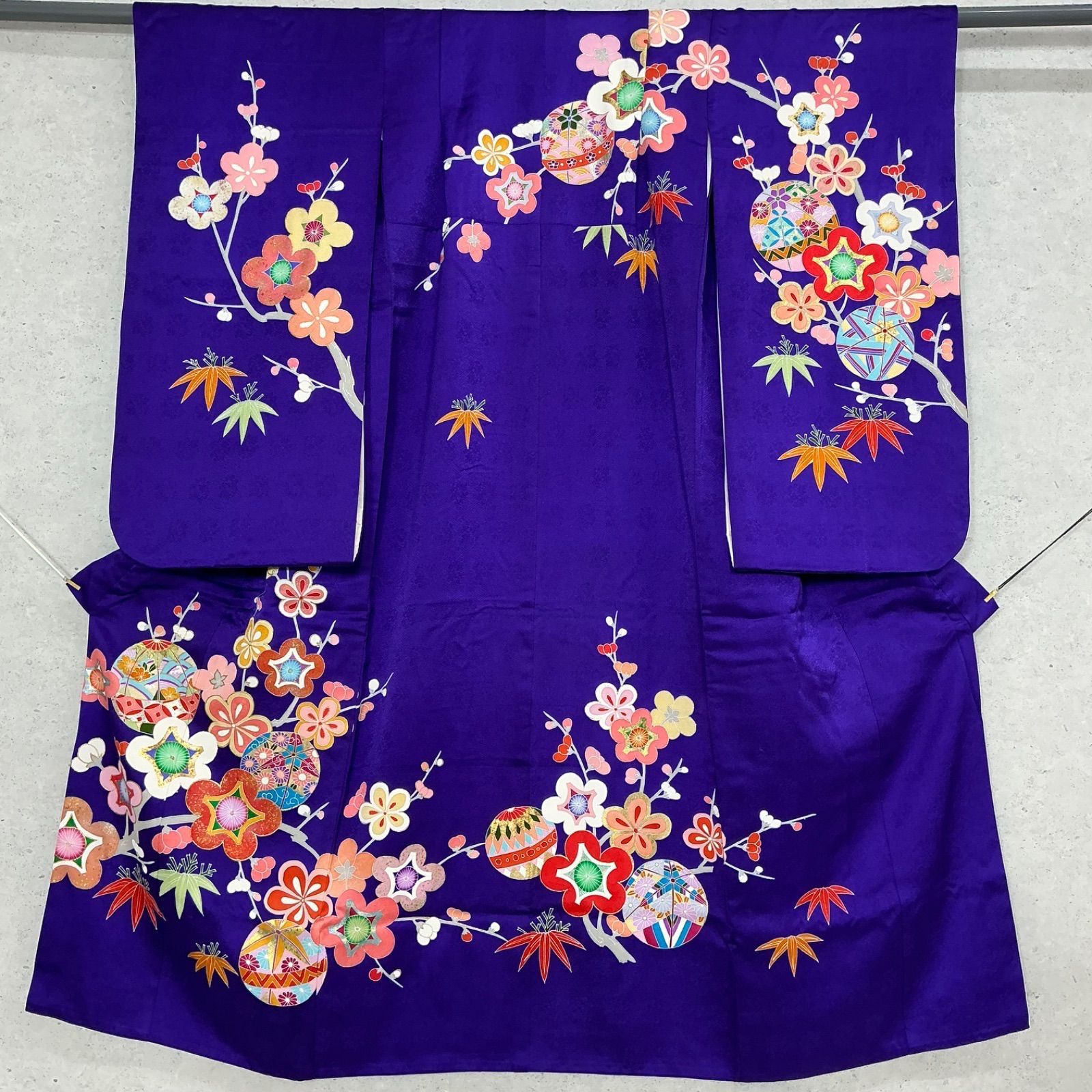 ◆kimono+one◆厳選◆美品◆7歳くらい用◆女の子着物◆子供着物◆比翼仕立て◆正絹◆七五三◆袷◆裄54㎝肩丈138.5㎝◆G404