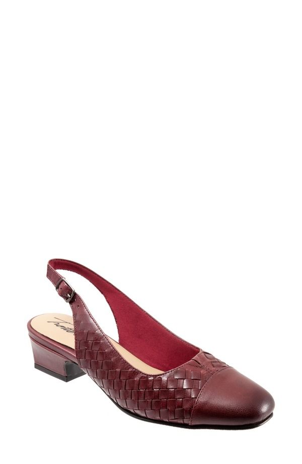 トロッターズ レディース シューズ ヒール Trotters Dea Woven Slingback Pump Dark Red レッド