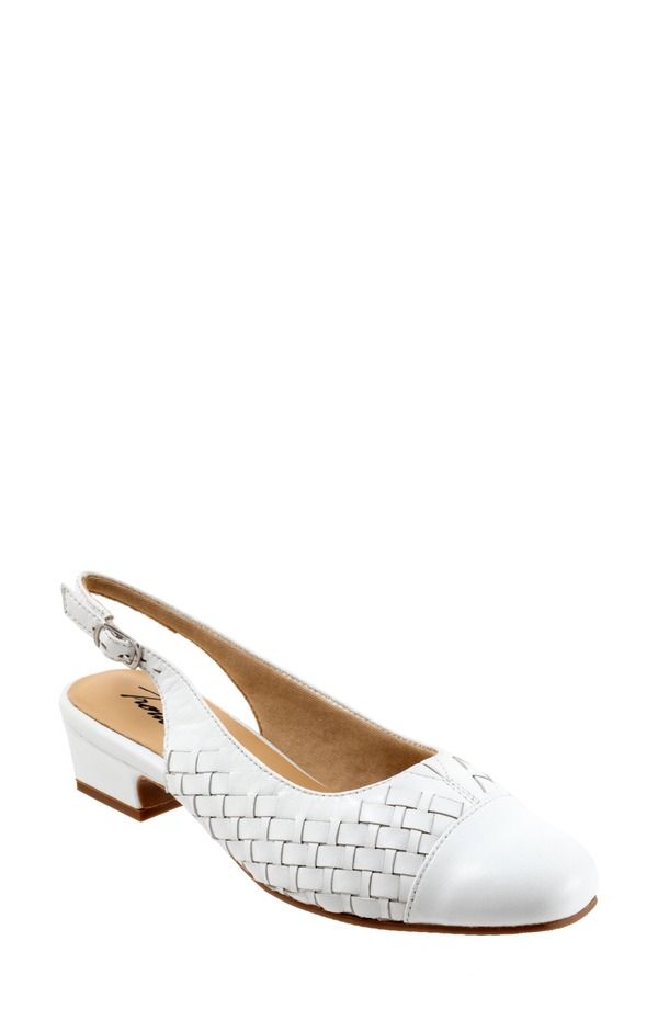 トロッターズ レディース シューズ ヒール Trotters Dea Woven Slingback Pump White ホワイト