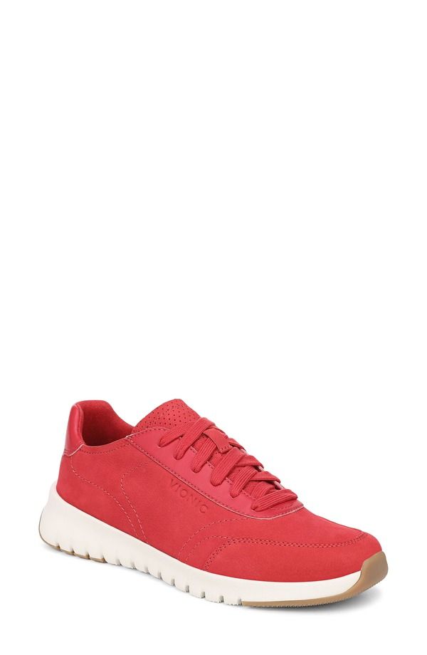 バイオニック レディース シューズ スニーカー Vionic Uptownubuck Sneaker Varsity Red レッド