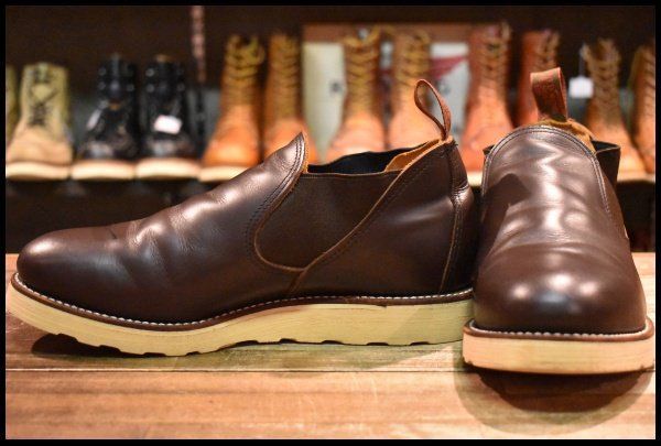 【8.5E 良品 90'S】レッドウィング 8149 サイドゴア ブーツ ガラスレザー ロメオ ブラウン 茶 短靴 ブーツ redwing HOPESMORE【GF190】 27,287円
