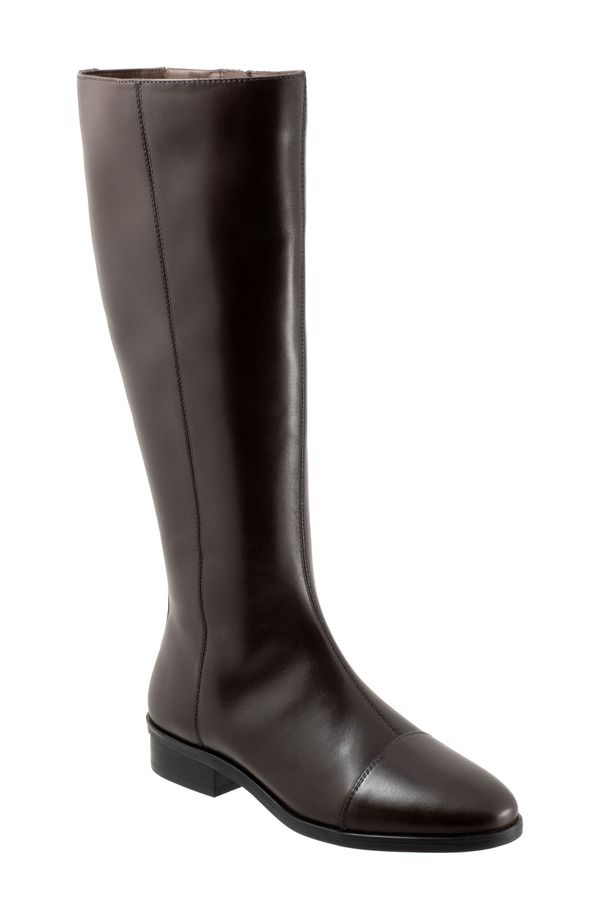 トロッターズ レディース シューズ ブーツ・レインブーツ キャップ Trotters Alexis Cap Toe Knee High Boot Dark Brown ブラウン