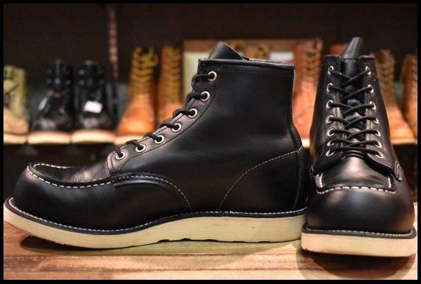 【8E 美品 犬タグ復刻 19年】レッドウィング 8179 アイリッシュセッター 黒 ブラッククローム モックトゥ ブーツ redwing HOPESMORE【GF195】