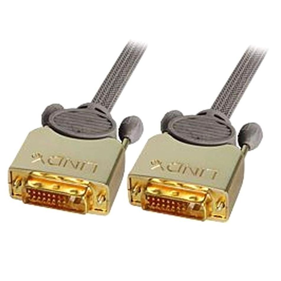 【新品未使用】LINDY リンディ プレミアムゴールド DVI-Dデュアルリンク ケーブル オス-オス グレー 7.5m (型番:37145) 金メッキ 高解像度対応 映像用 送料無料