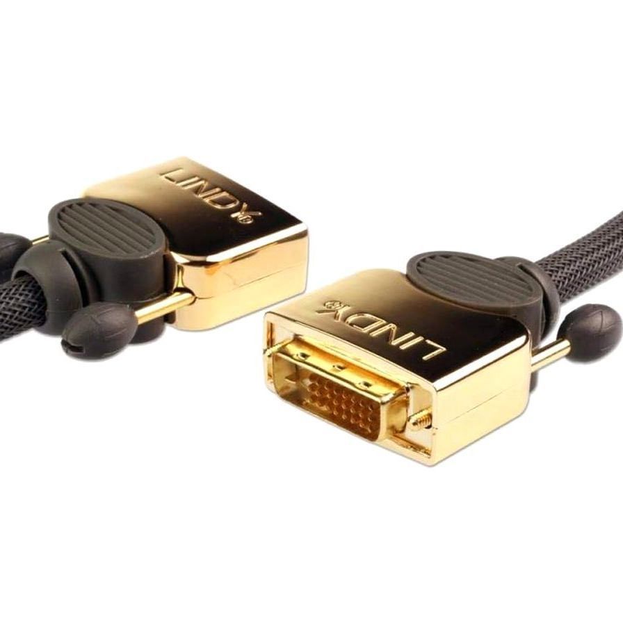 【新品未使用】LINDY リンディ プレミアムゴールド DVI-Dデュアルリンク ケーブル オス-オス グレー 7.5m (型番:37145) 金メッキ 高解像度対応 映像用 送料無料