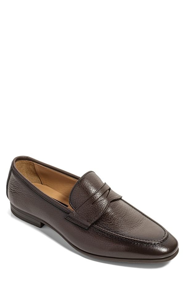トゥーブート メンズ シューズ スリッポン・ローファー レザー TO BOOT NEW YORK Merritt Pebbled Leather Penny Loafer Dark Brown ブラウ