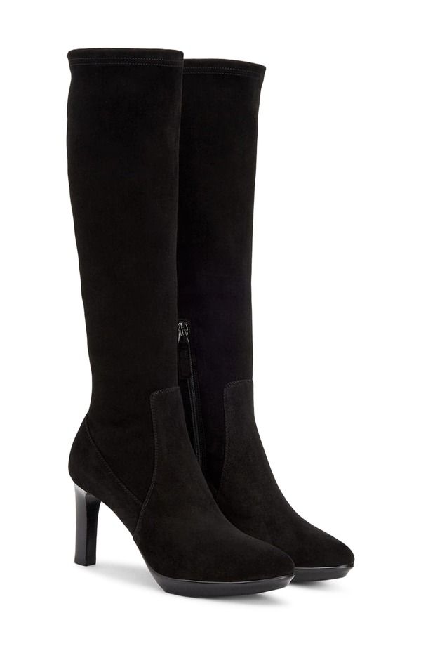 アクアタリア レディース シューズ ブーツ・レインブーツ Aquatalia Rhumba Weatherproof Knee High Boot Black Suede ブラック