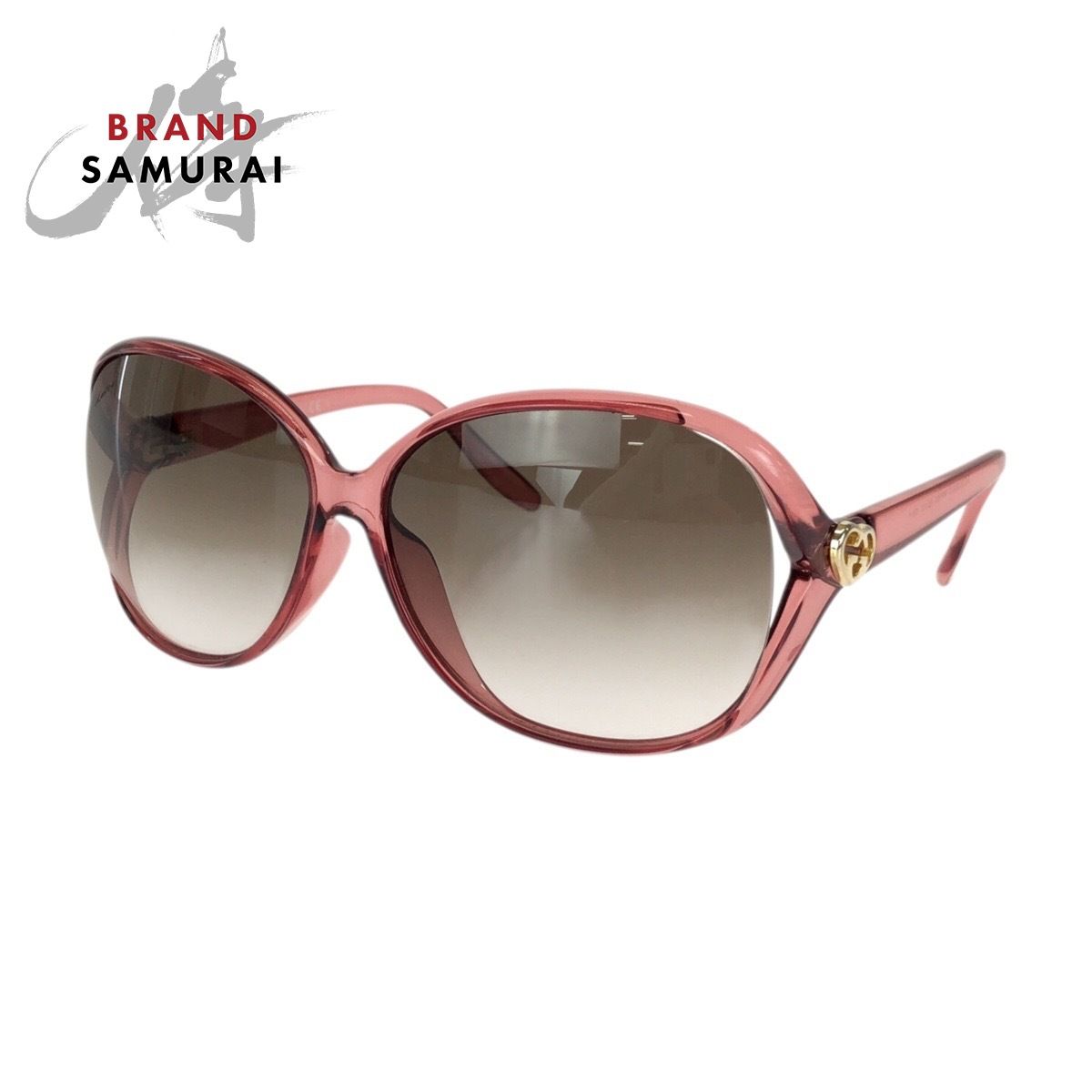 美品 GUCCI グッチ ラブリー ハート ピンク ブラウン ゴールド金具 プラスチック/メタル GG3525/K/S サングラス 男女兼用 602738【中古】