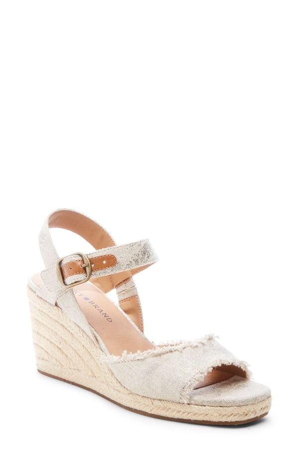 ラッキーブランド レディース シューズ サンダル Lucky Brand Mindra Espadrille Wedge Sandal Natural Platinum Fabric