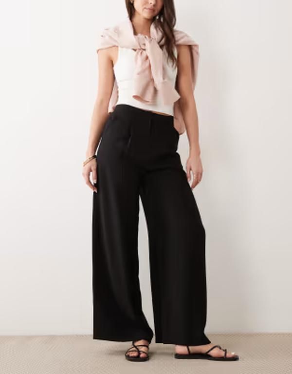 ミスセルフフリッジ レディース ボトムス カジュアルパンツ Misselfridge tailored fluid palazzo pants Black ブラック