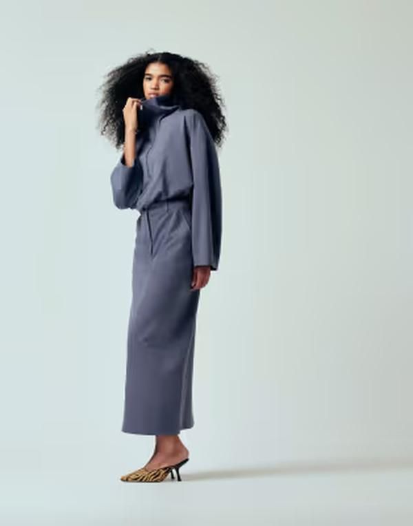 エイソス レディース ボトムスカート マキシ ASOS DESIGN tailored pencil maxi skirt part of a set Blue ブルー
