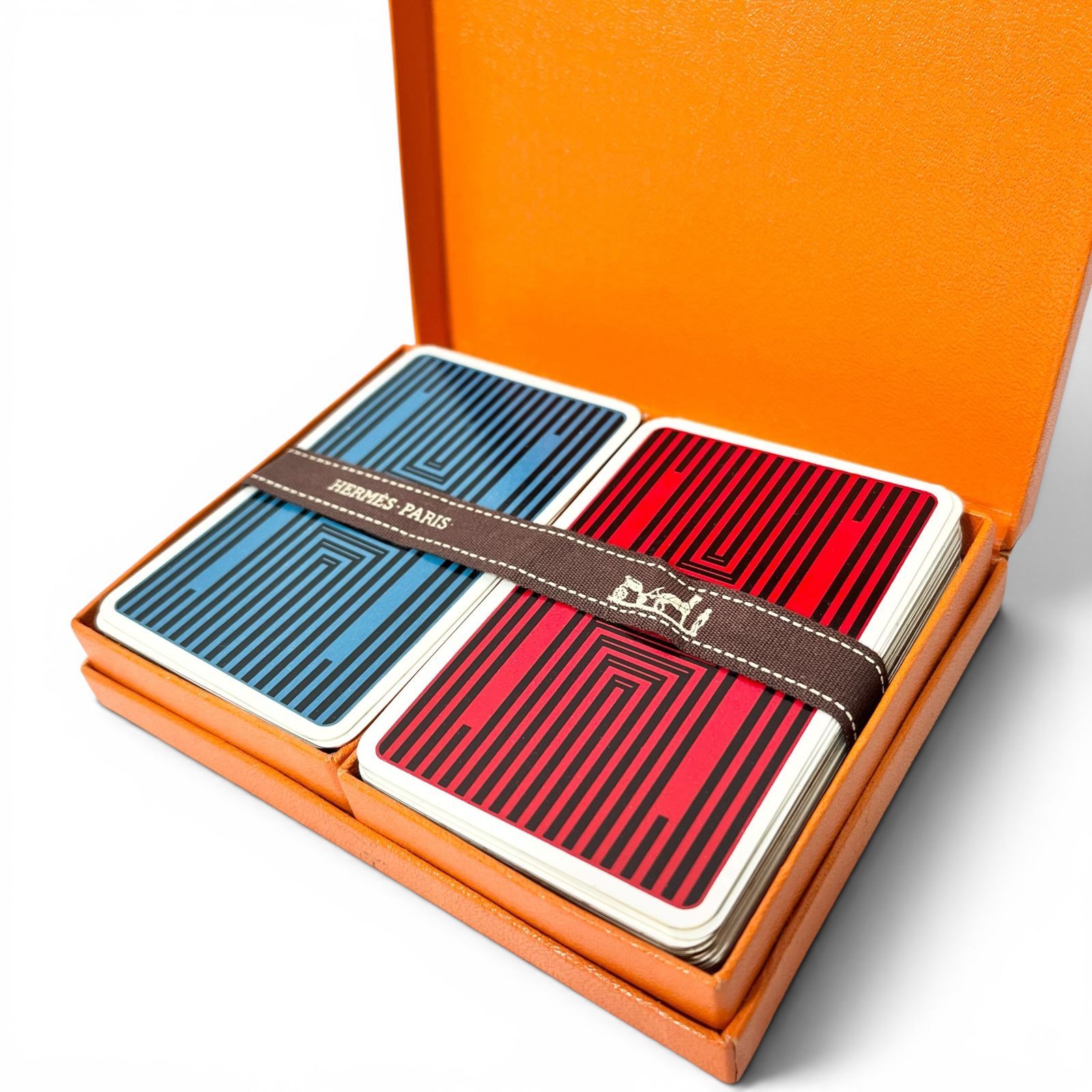 HERMES エルメス トランプ レッド ブルー 2組