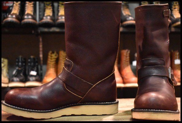 【8.5D 良品 08年】レッドウィング 2970 エンジニア 茶 ブラウン スチール無し トラクショントレッド ブーツ redwing HOPESMORE【GF198】