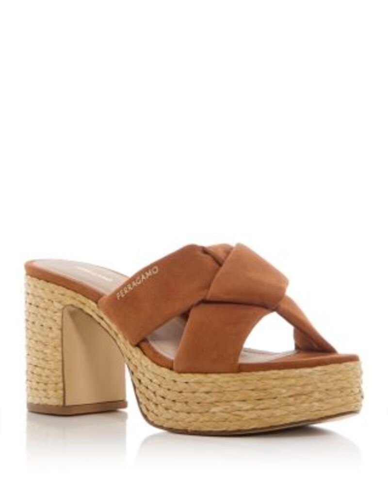 フェラガモ レディース シューズ サンダル FERRAGAMO Womens Douglas Espadrille Sandals Cognac