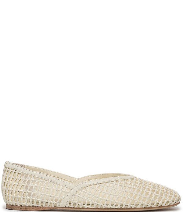 フランコサルト レディース シューズ パンプス Franco Sarto by Franco Flexadalina Woven Square Toe Ballet Flats White ホワイト