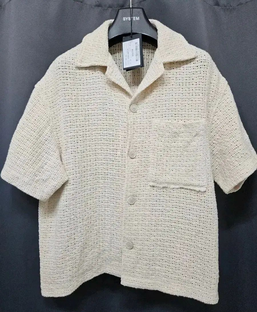 SYSTEM homme 24SS クロシェ オープンカラー パッチポケット シャツ 95 20,554円