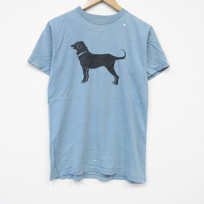 S/古着 半袖 ビンテージ Tシャツ メンズ 00年代 00s The Black Dog コットン クルーネック USA製 水色【spe】 26may25