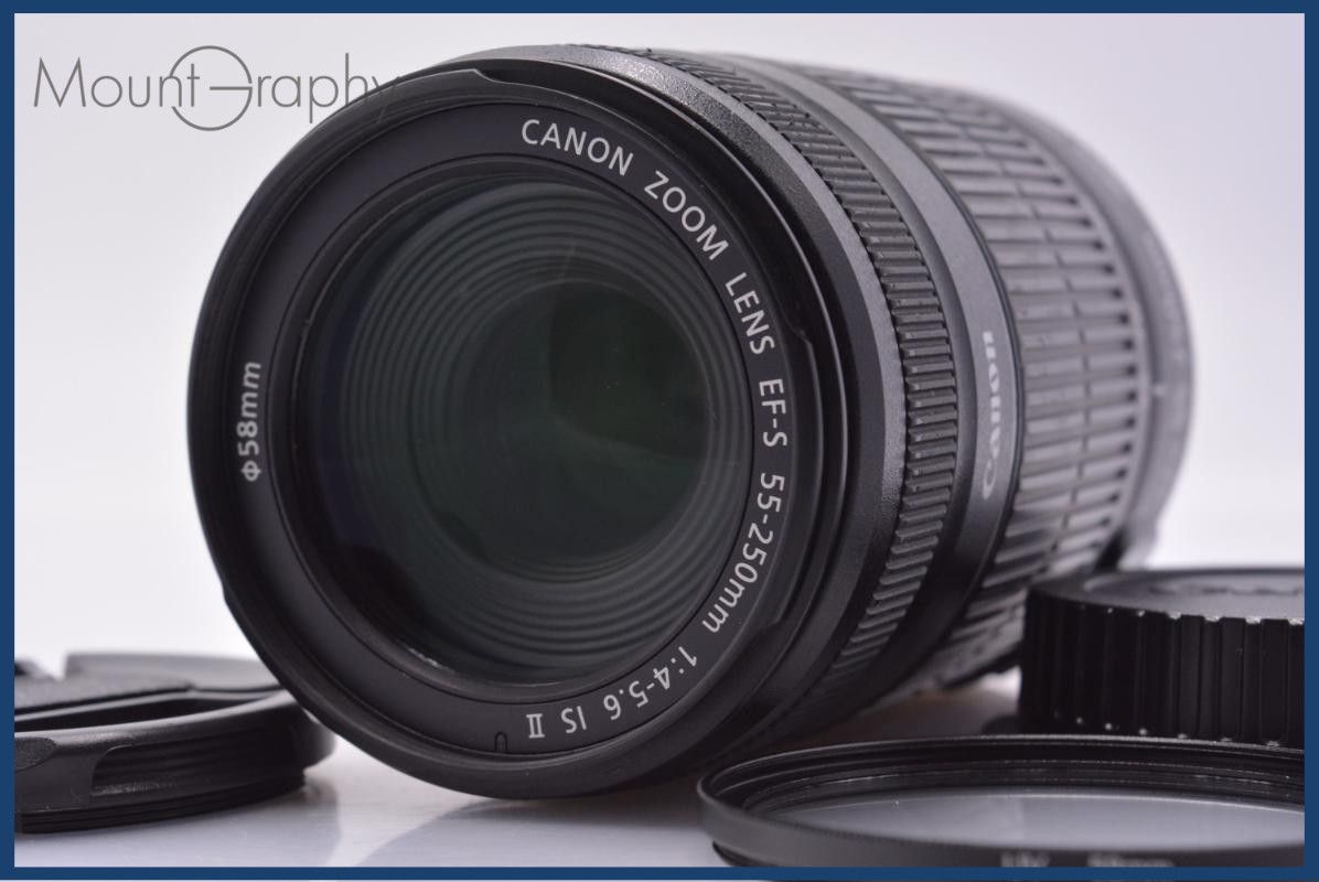 動作保証】 キヤノン Canon EF-S 55-250mm F4-5.6 IS II 前後キャップ
