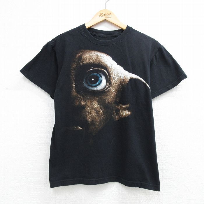 M/古着 半袖 Tシャツ メンズ 映画 ハリーポッター ドビー クルーネック ブラック【spe】 26may25
