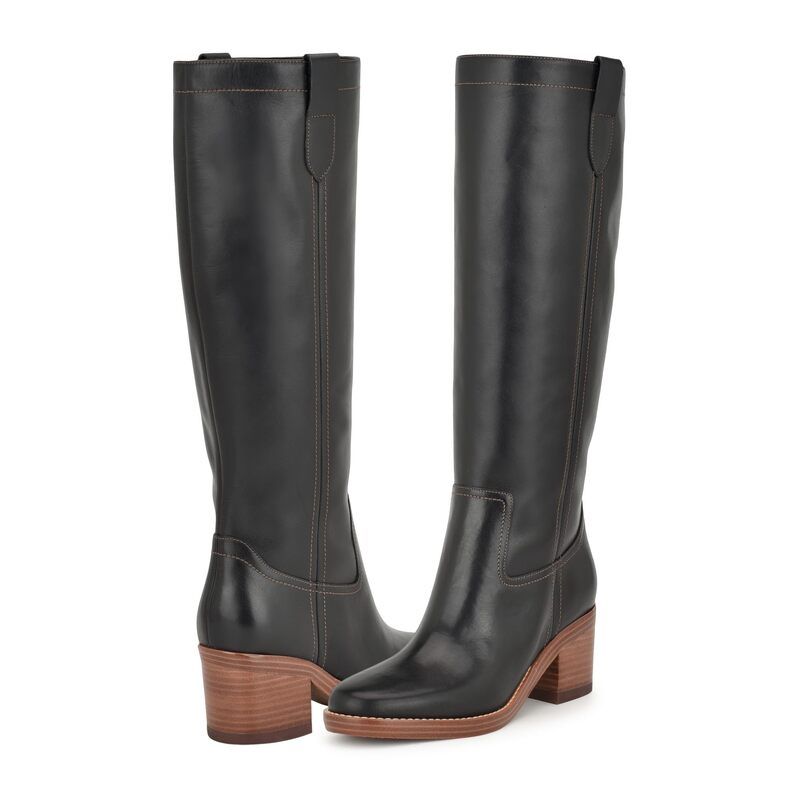 ナインウェスト レディース シューズ ブーツ・レインブーツ Nine West Hecee Black Leather ブラック
