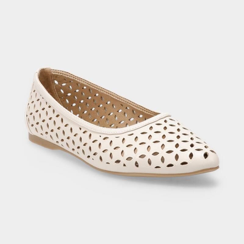 LC Lauren Conrad レディース シューズ サンダル LC Lauren Conrad Cecta Perf Womens Pointed Toe Ballet Flats Bone