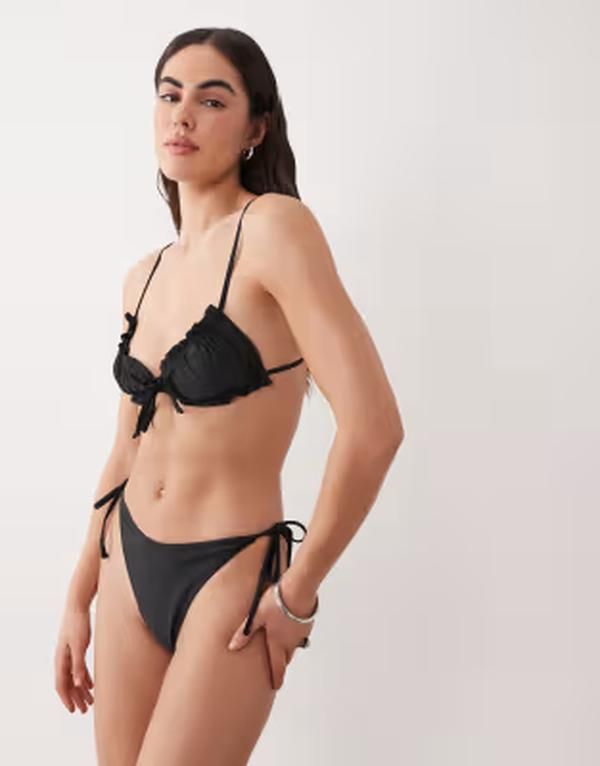 ミスセルフフリッジ レディース 水着 トップのみ Misselfridge mix and match scrunchie bikini top Black ブラック