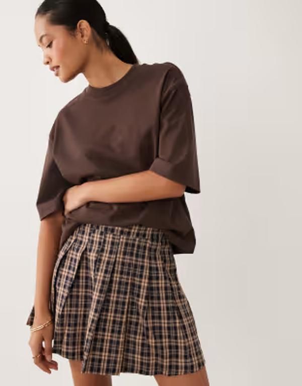 スリードベア レディース ボトムスカート プリーツ ミニ Threadbare check pleated mini skirt and tanAVY ネイビー 9,610円