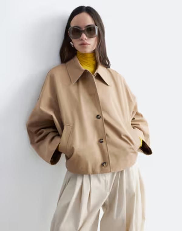 アンドアザーストーリーズ レディース アウター コート コットン ジャケット Other Stories cotton bomber trench jacket BEIGE ベージュ