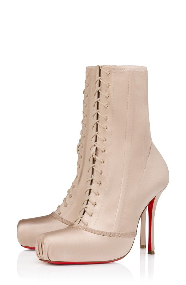 クリスチャン・ルブタン レディース シューズ ブーツ・レインブーツ レース Christian Louboutin Cassia Pavlova LaceUp Bootie Blush ブラッシュ
