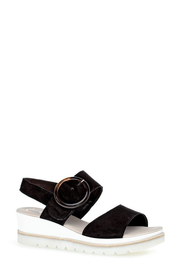 ガボール レディース シューズ サンダル Gabor Strappy Wedge Sandal Black ブラック